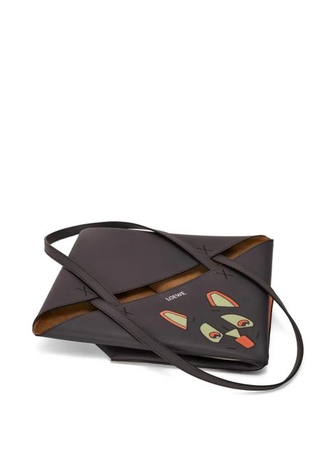LOEWE x Louis Wain medium Futurist Cat Puzzle Fold graphic straps tote bag - Brown