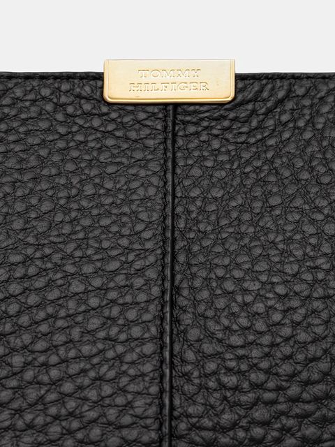 Tommy Hilfiger torebka skórzana kolor czarny AW0AW17661