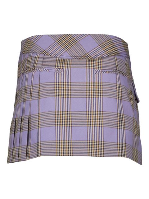 Rabanne checked pleated skirt - Purple - zdjęcie produktu nr 2