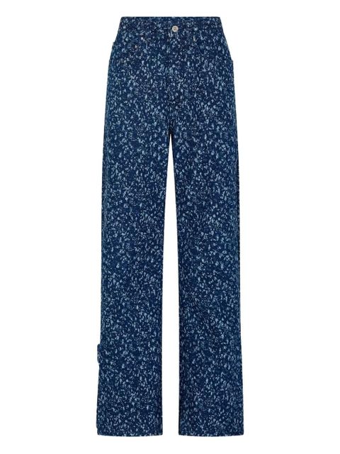 Rabanne splatter-print baggy jeans - Blue - zdjęcie produktu nr 1