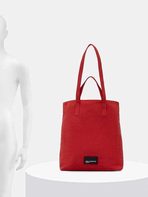 Karl Lagerfeld Jeans torba bawełniana kolor czerwony B1W50001