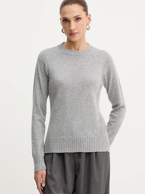Armani Exchange sweter z dodatkiem wełny damski kolor szary lekki XW001164 AF16181 - zdjęcie produktu nr 1