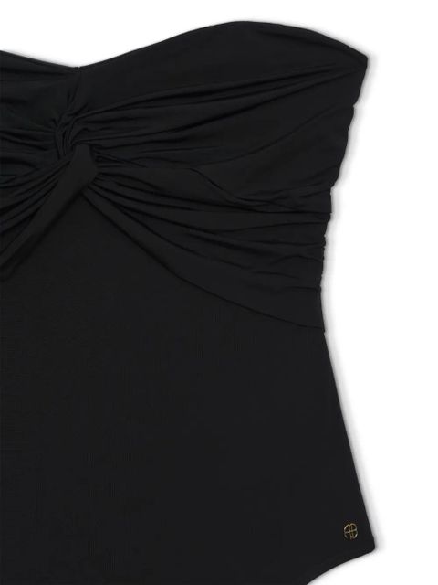 ANINE BING Ravine gathered strapless bodysuit - Black