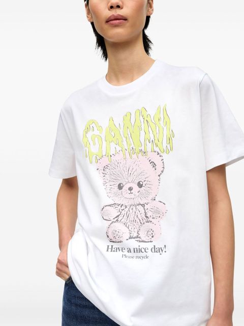 GANNI printed T-shirt - White