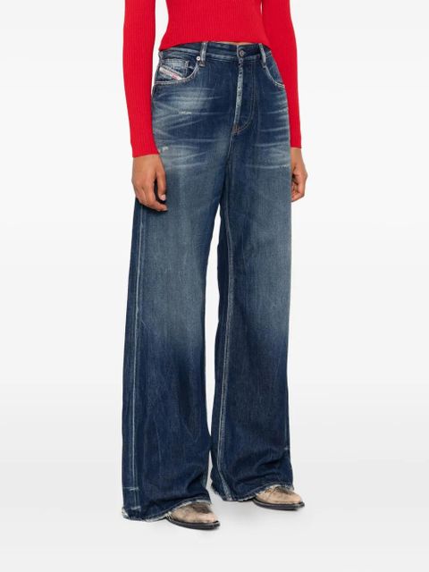 Diesel frayed wide-leg jeans - Blue