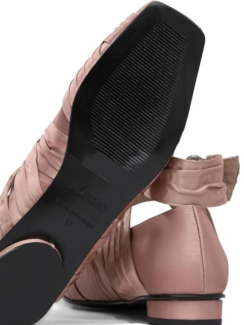 ALOHAS Volant pleated buckle ballet flats - Pink