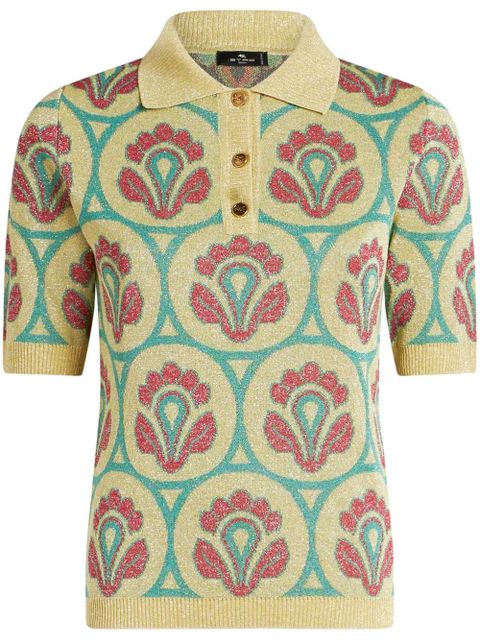 ETRO jacquard knit polo shirt - Yellow - zdjęcie produktu nr 1