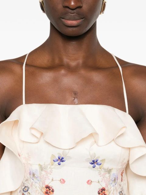 ZIMMERMANN Patience Frill midi dress - Neutrals