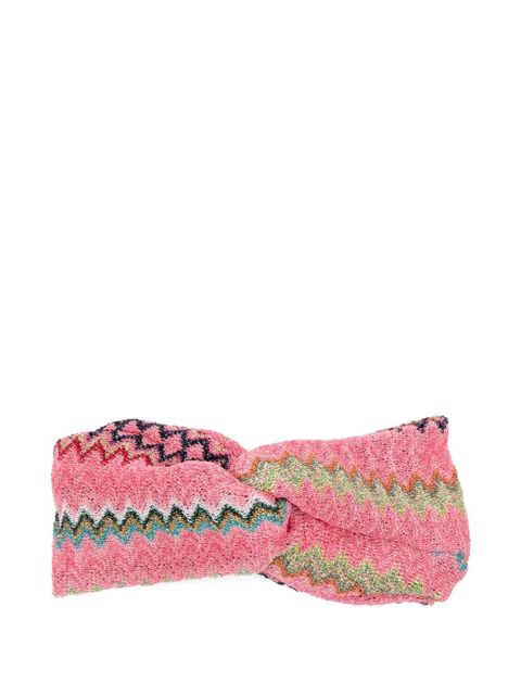 Missoni zigzag-knitted headband - Pink - zdjęcie produktu nr 1
