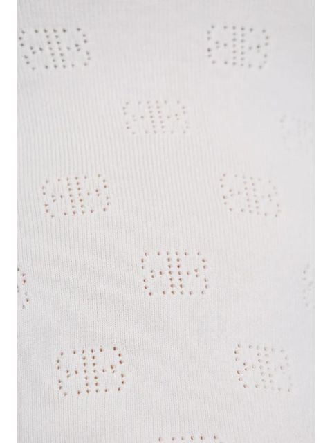 Balenciaga BB pointelle-knit T-shirt - White