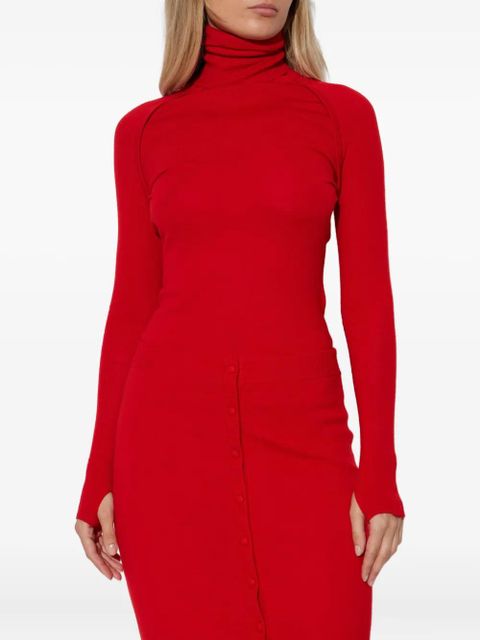 Victoria Beckham wool high neck top - Red