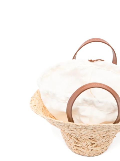Ruslan Baginskiy hat-shaped straw tote bag - Neutrals