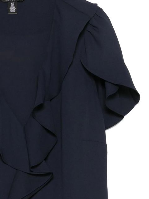 Lauren Ralph Lauren ruffle-detail short-sleeve blouse - Blue - zdjęcie produktu nr 2