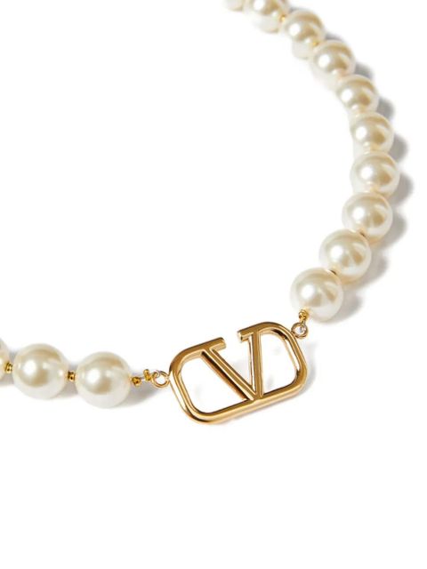 Valentino Garavani VLogo Signature pearl necklace - Gold