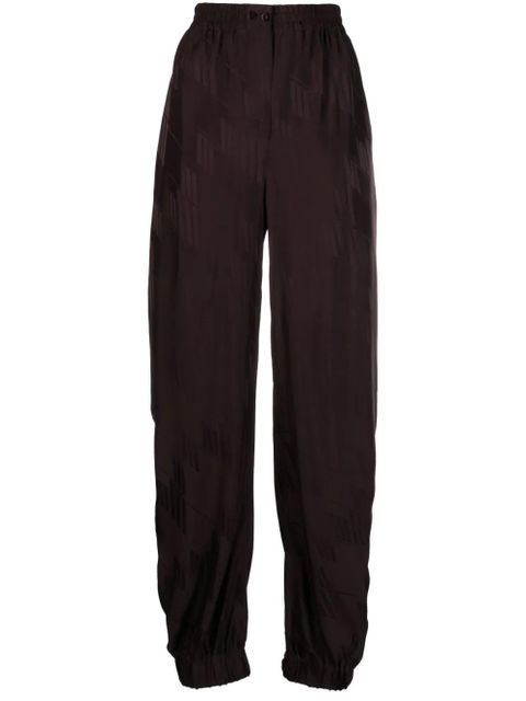 The Attico logo-jacquard tapered trousers - Brown - zdjęcie produktu nr 1
