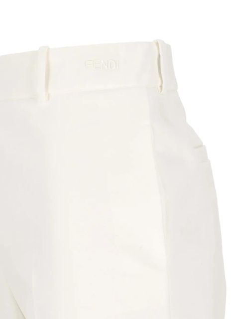 FENDI logo-embroidered trousers - Neutrals