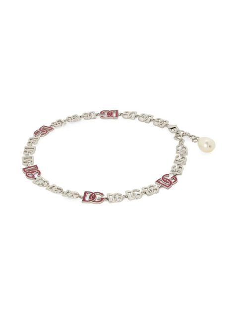 Dolce & Gabbana logo-lettering polished necklace - Silver