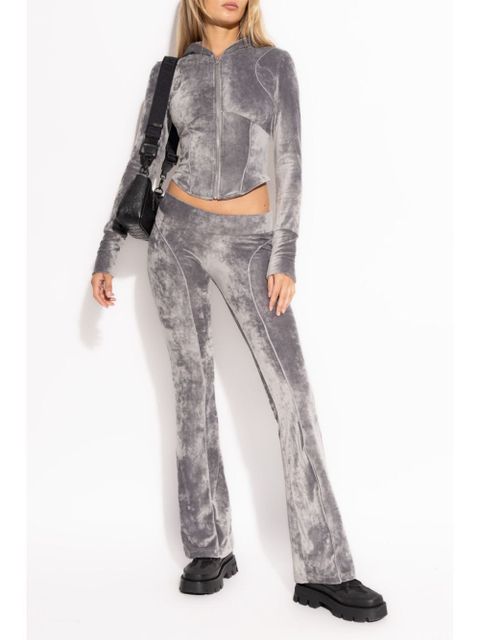 MISBHV rhinestone-logo cropped hoodie - Grey - zdjęcie produktu nr 2