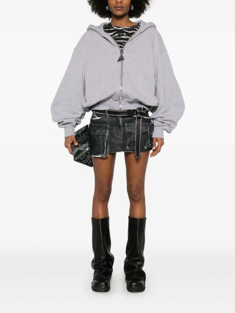 The Attico raised-logo hoodie - Grey