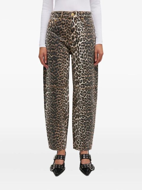 GANNI leopard-print jeans - Brown