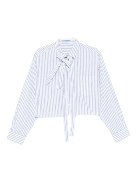 Prada striped tie-neck shirt - Blue - zdjęcie produktu nr 1