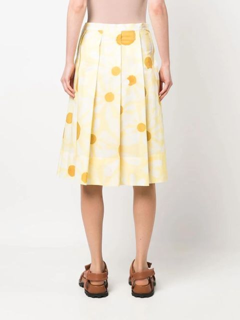 Marni spot-print pleated skirt - Yellow