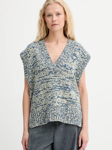 MUNTHE kamizelka wełniana LARAZZA damski kolor niebieski 253160325371 - zdjęcie produktu nr 1