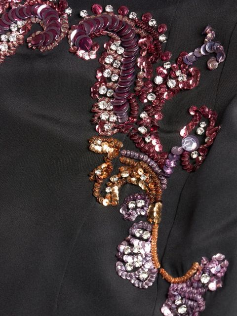 ETRO embroidered silk dress - Black