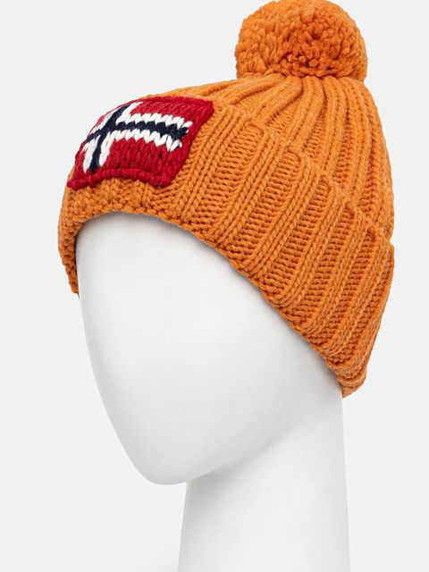 Napapijri czapka z domieszką wełny Semiury 5 kolor pomarańczowy NP0A4GKBA681 - zdjęcie produktu nr 2