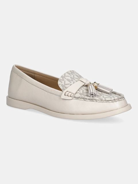 MICHAEL Michael Kors mokasyny skórzane Kiernan Loafer damskie kolor beżowy na płaskim obcasie 40T4KRFP1B.289 - zdjęcie produktu nr 1