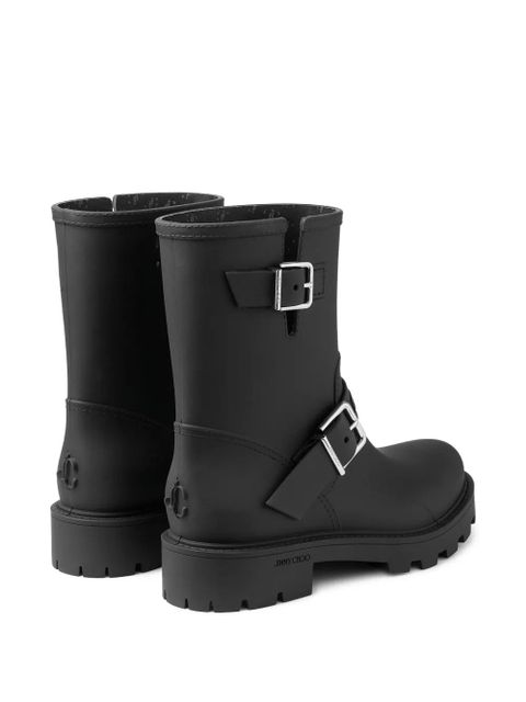 Jimmy Choo Biker Rain buckle biker boots - Black
