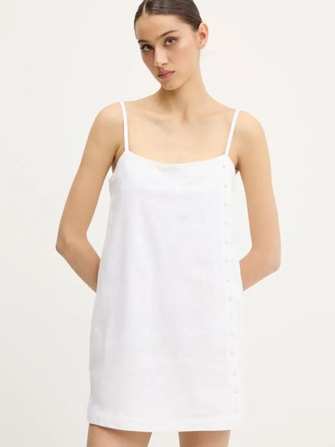 Abercrombie & Fitch sukienka lniana kolor beżowy mini prosta KI159-5696 - zdjęcie produktu nr 1