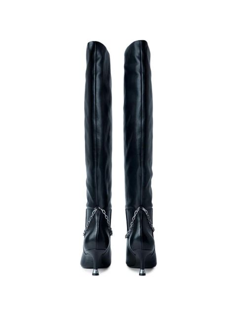 Alexander Wang Akila chain pointed leather boots - Black