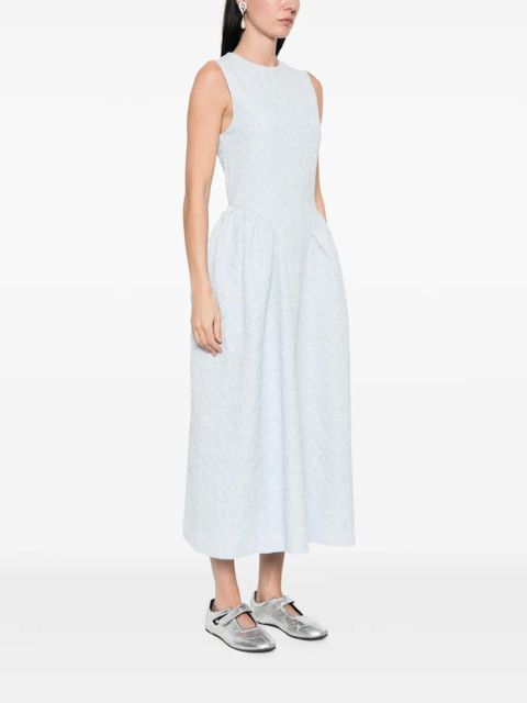 ROTATE BIRGER CHRISTENSEN jacquard crew-neck midi dress - Blue