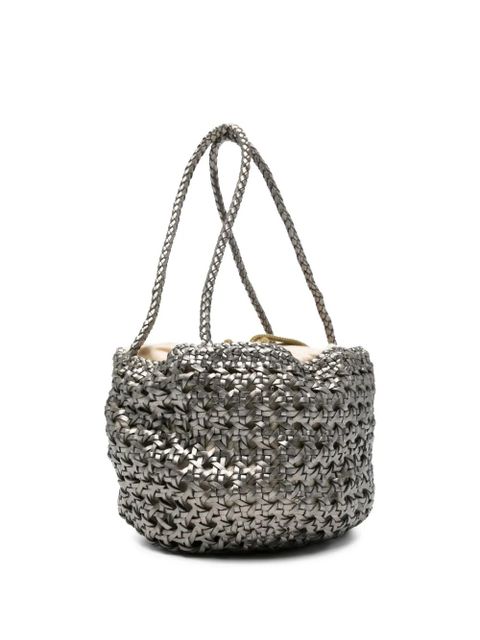 DRAGON DIFFUSION small Juventus braided bucket bag - Silver