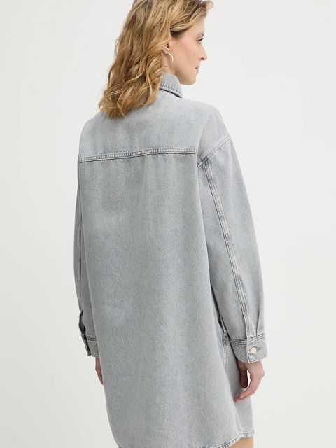 Marc O'Polo sukienka jeansowa kolor szary mini oversize 5000007869