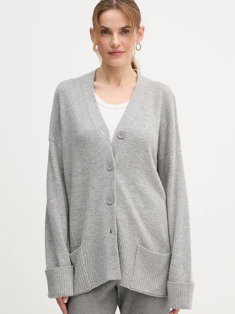 United Colors of Benetton kardigan z dodatkiem wełny damski kolor szary 126WD604Z - zdjęcie produktu nr 1