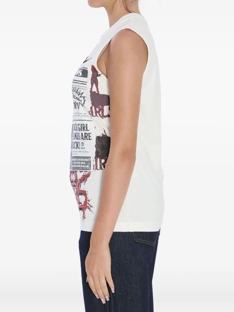 Dolce & Gabbana printed sleeveless top - White