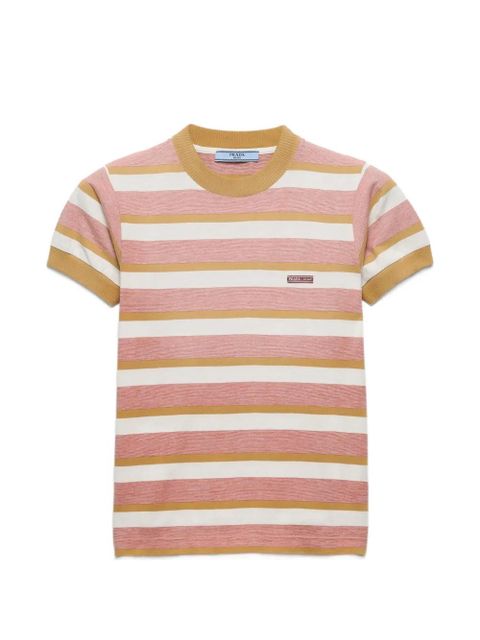 Prada Bayadere stripe jersey T-shirt - Neutrals - zdjęcie produktu nr 1