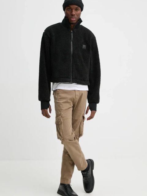 Rains kurtka Kofu Fleece Short Jacket T2 kolor czarny przejściowa 19950-01