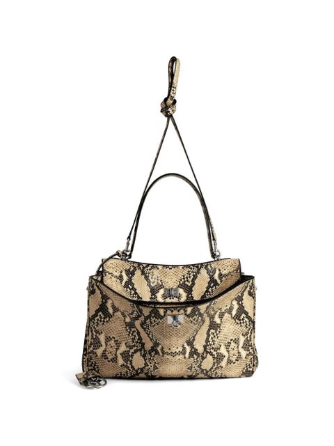 Balenciaga medium Rodeo python-embossed tote bag - Neutrals