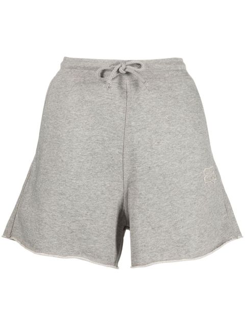 GANNI embroidered-logo drawstring shorts - Grey - zdjęcie produktu nr 1