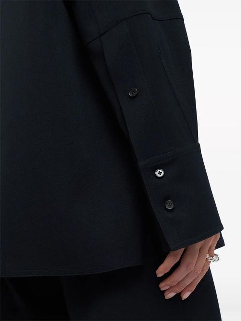 Jil Sander collarless button-front shirt - Blue