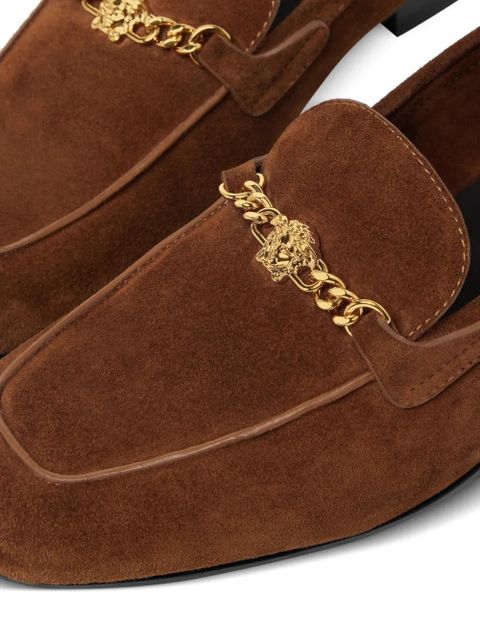 Versace Medusa leather loafers - Brown
