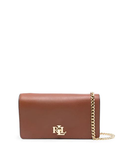 Lauren Ralph Lauren logo-lettering leather crossbody bag - Brown - zdjęcie produktu nr 1