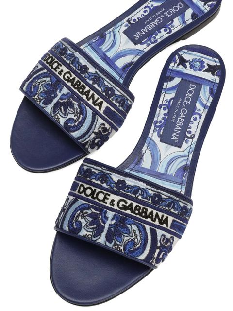 Dolce & Gabbana embroidered slides - Blue - zdjęcie produktu nr 2