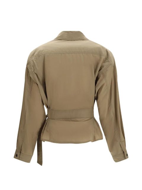 Saint Laurent flap-pockets belted jacket - Neutrals