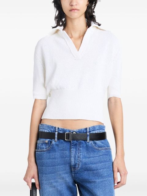 Proenza Schouler Reeve cotton-blend polo top - White