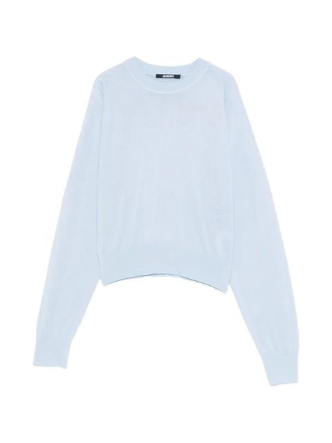 Jacquemus Le Sweater J logo-embroidered crew-neck sweater - Blue - zdjęcie produktu nr 1