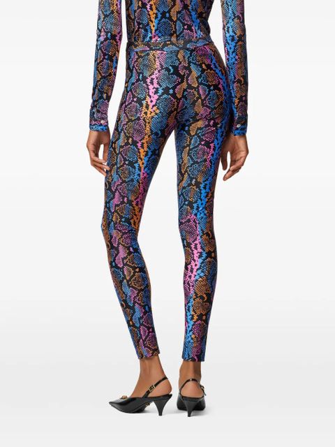 Versace snakeskin-print leggings - Black